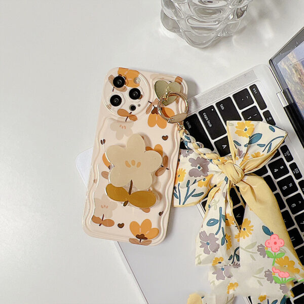 Autumn Leaves And Flowers With Bow Silk Scarf Phone Cases - Image 4